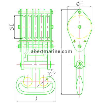 ZHC系列五轮船用钢索滑车——起货吊钩SG型