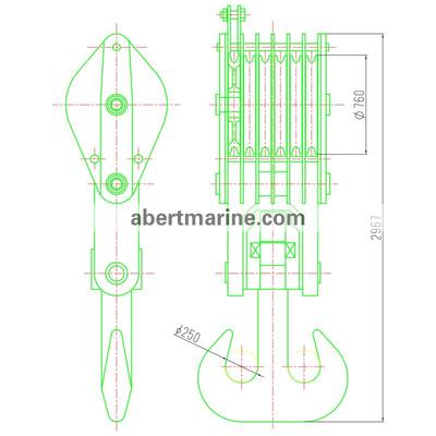 ZHC系列六轮船用钢索滑车——起货吊钩型