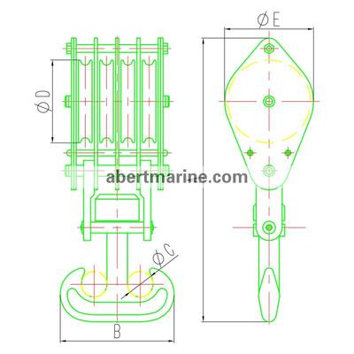 ZHC系列四轮船用钢索滑车——起货吊钩SG型