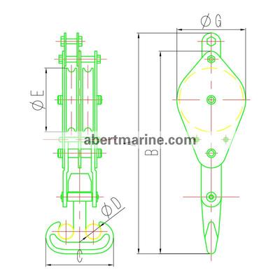ZHC系列双轮船用钢索滑车——起货吊钩SG、SGS型