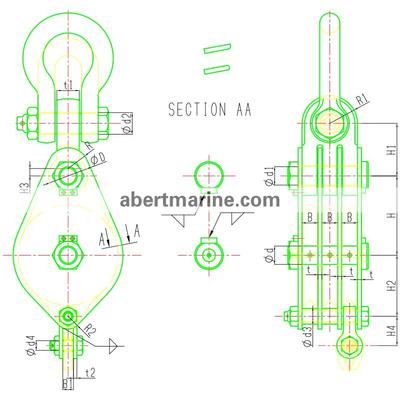 3B型JIS F 3421船用载货滑车