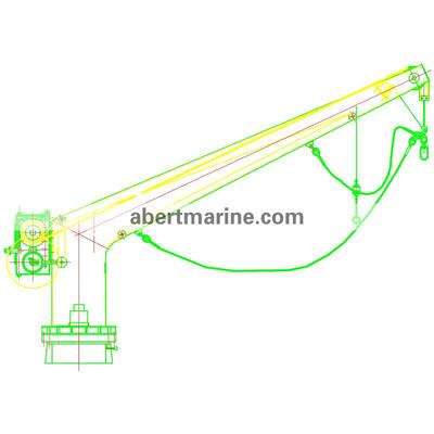 单臂手动回转救生筏吊艇架