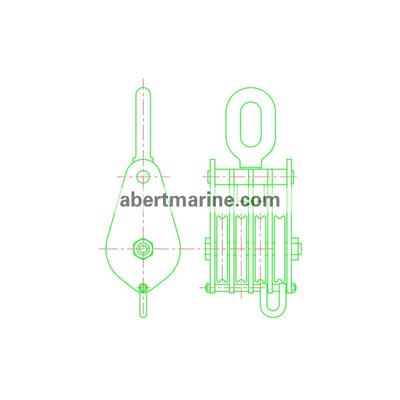 HB-342四滑轮带绳扣导向滑车