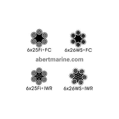 6×25Fi 6×29Fi 6×26WS 6×31WS 6×36WS 6×37S 6×41WS 6×49SWS线接触钢丝绳(光面和镀锌)