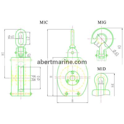 Type M1C,M1G & M1D GB/T 14361 船用纤维索滑车