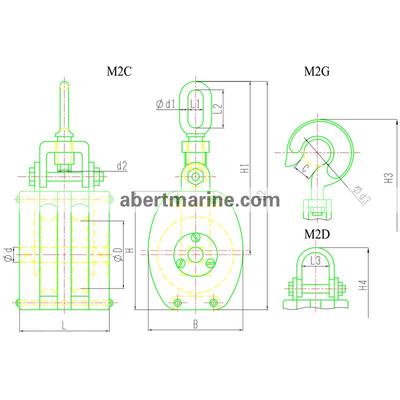 Type M2C,M2G & M2D GB/T 14361 船用纤维索滑车